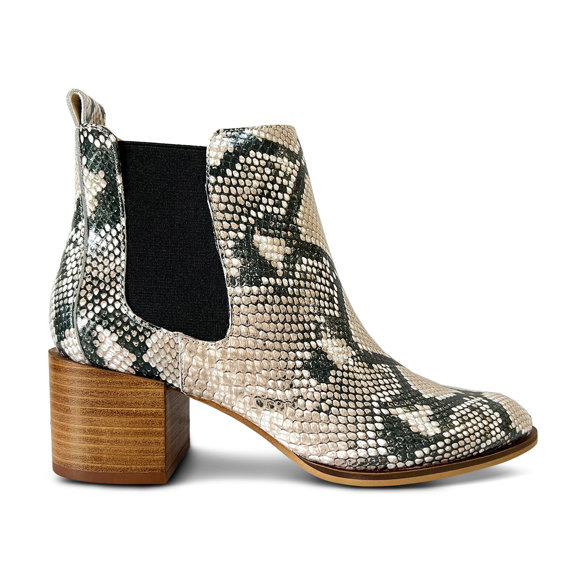 Melissa Chelsea Boot in Natural Snake Leather