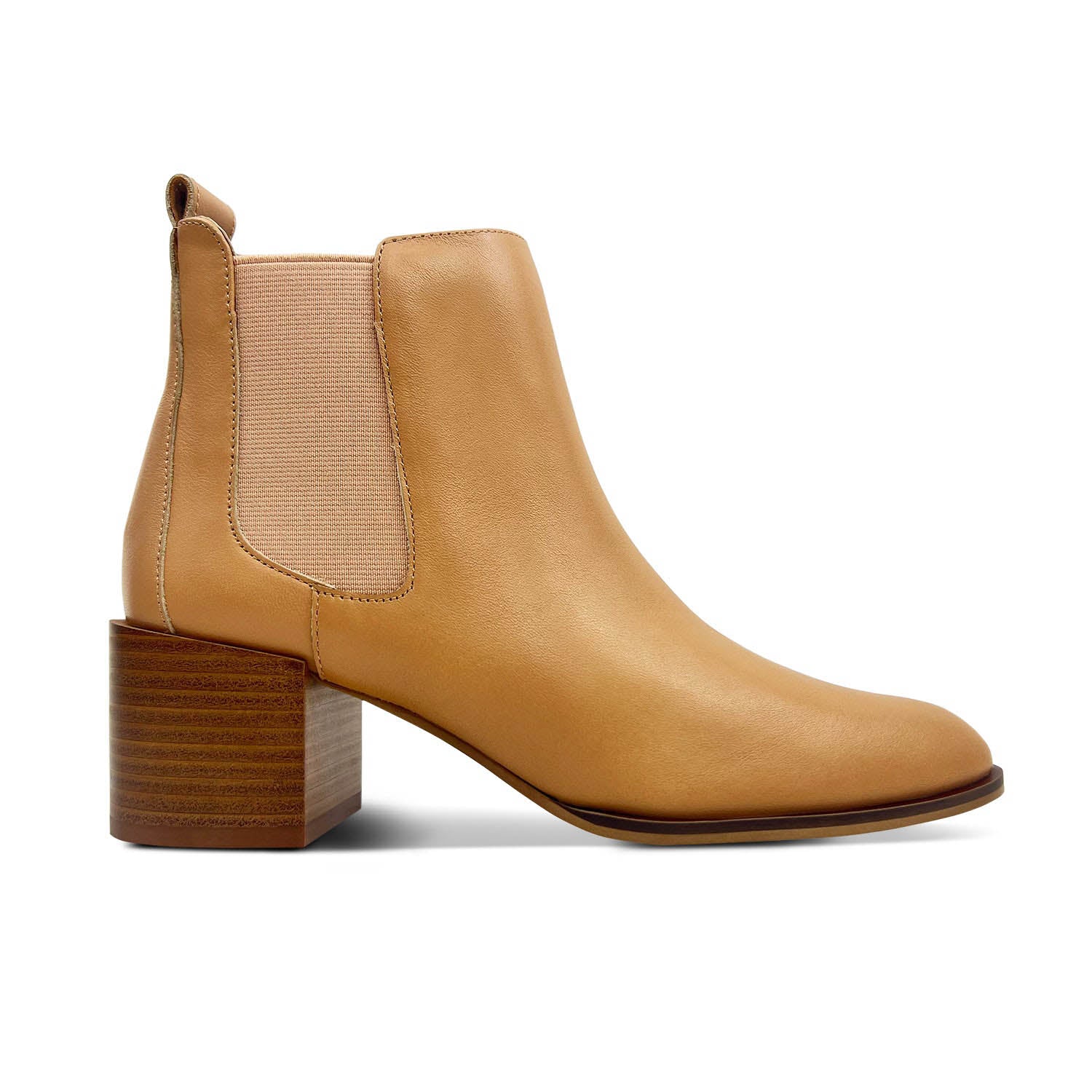 Leather block heel chelsea discount boots