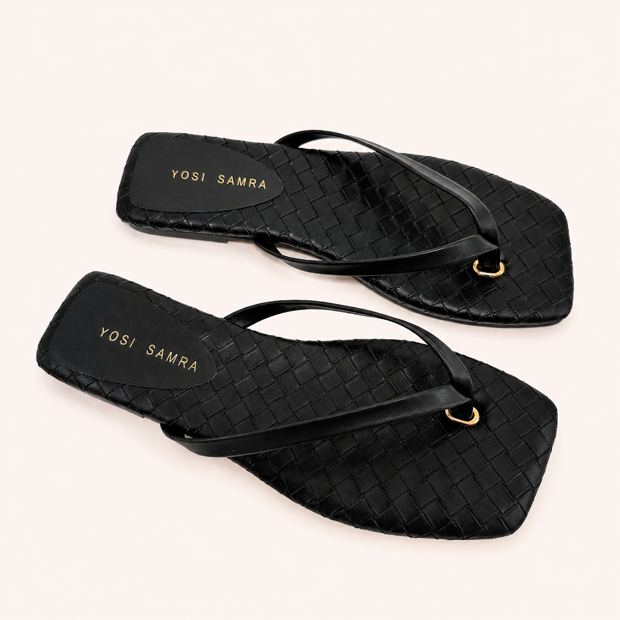 MERCER SANDAL IN BLACK WOVEN