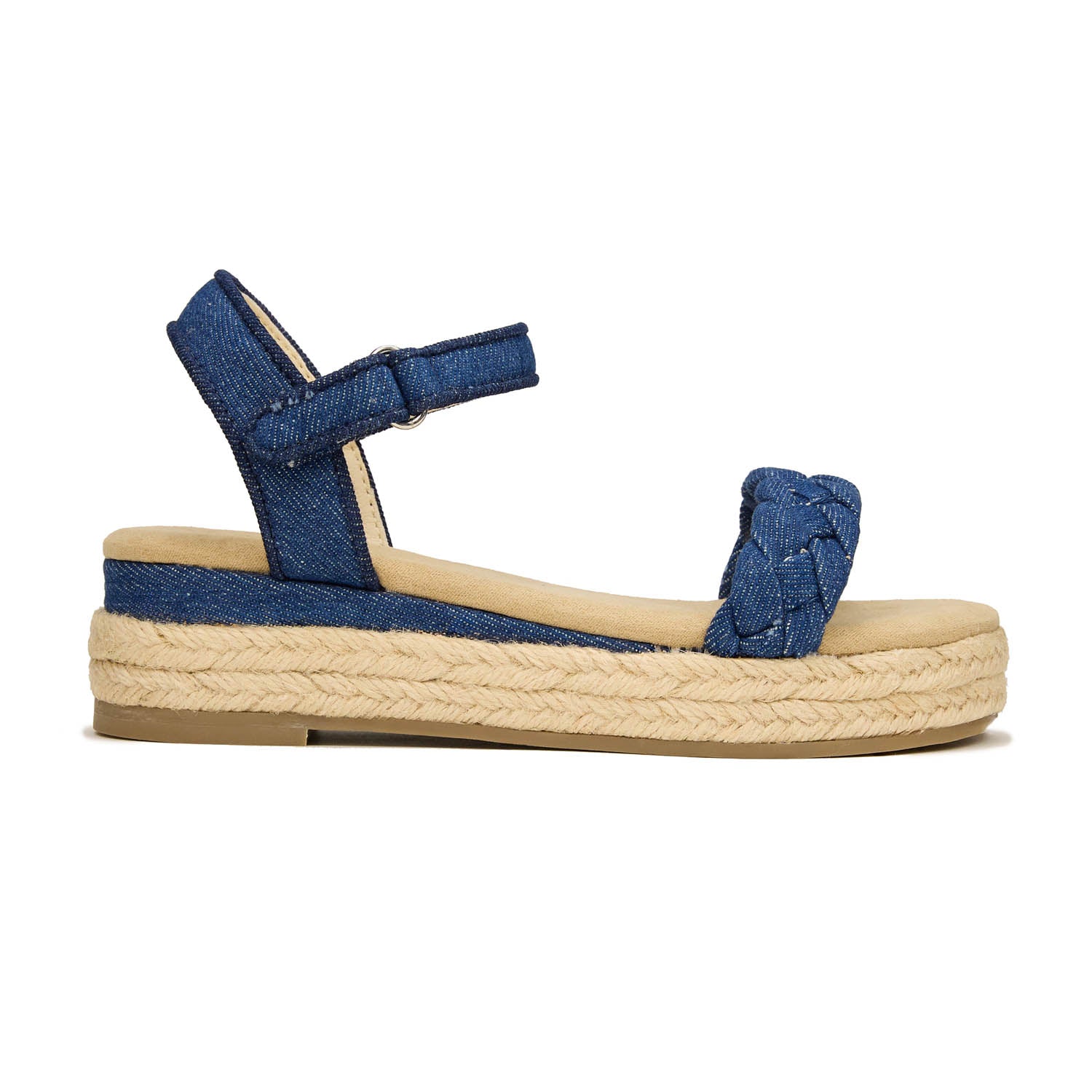 Yosi Samra Miss April Wedge Sandal in Denim - Kids Shoe