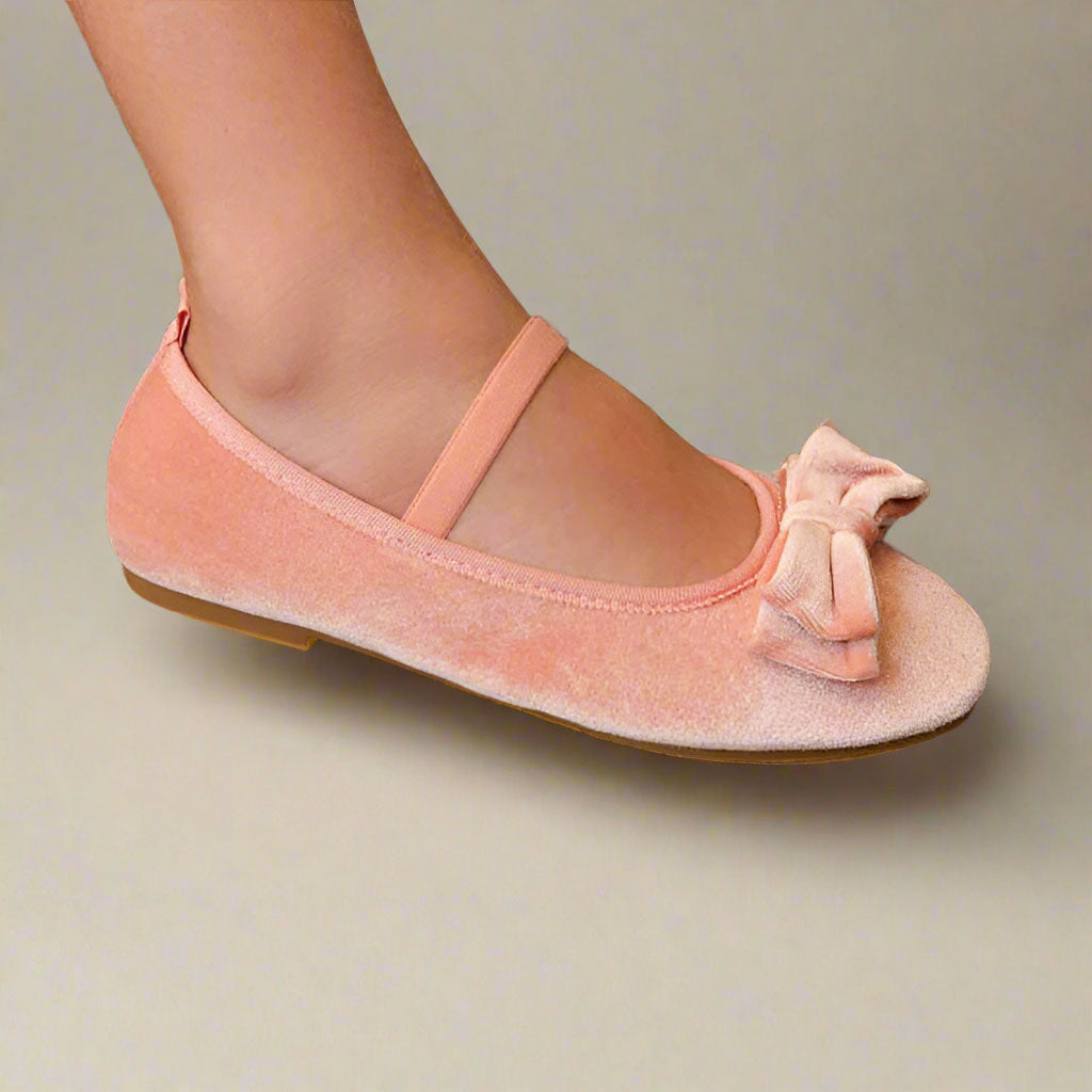 Miss Emory Flat in Pink Velvet - Kids - Yosi Samra  - Kids' Flats