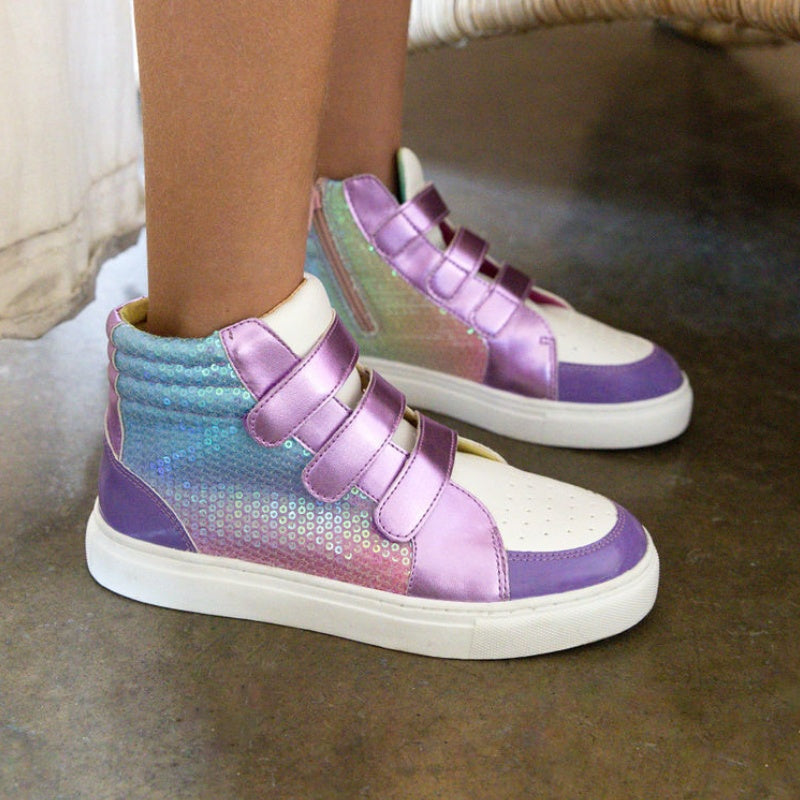 Miss Hannah Velcro Sneaker in Purple - Kids - Yosi Samra  - Kids' Sneakers