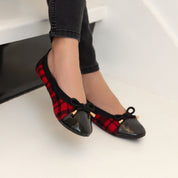 Miss Samantha Ballet Flat in Red Plaid - Kids - Yosi Samra  - Kids' Flats