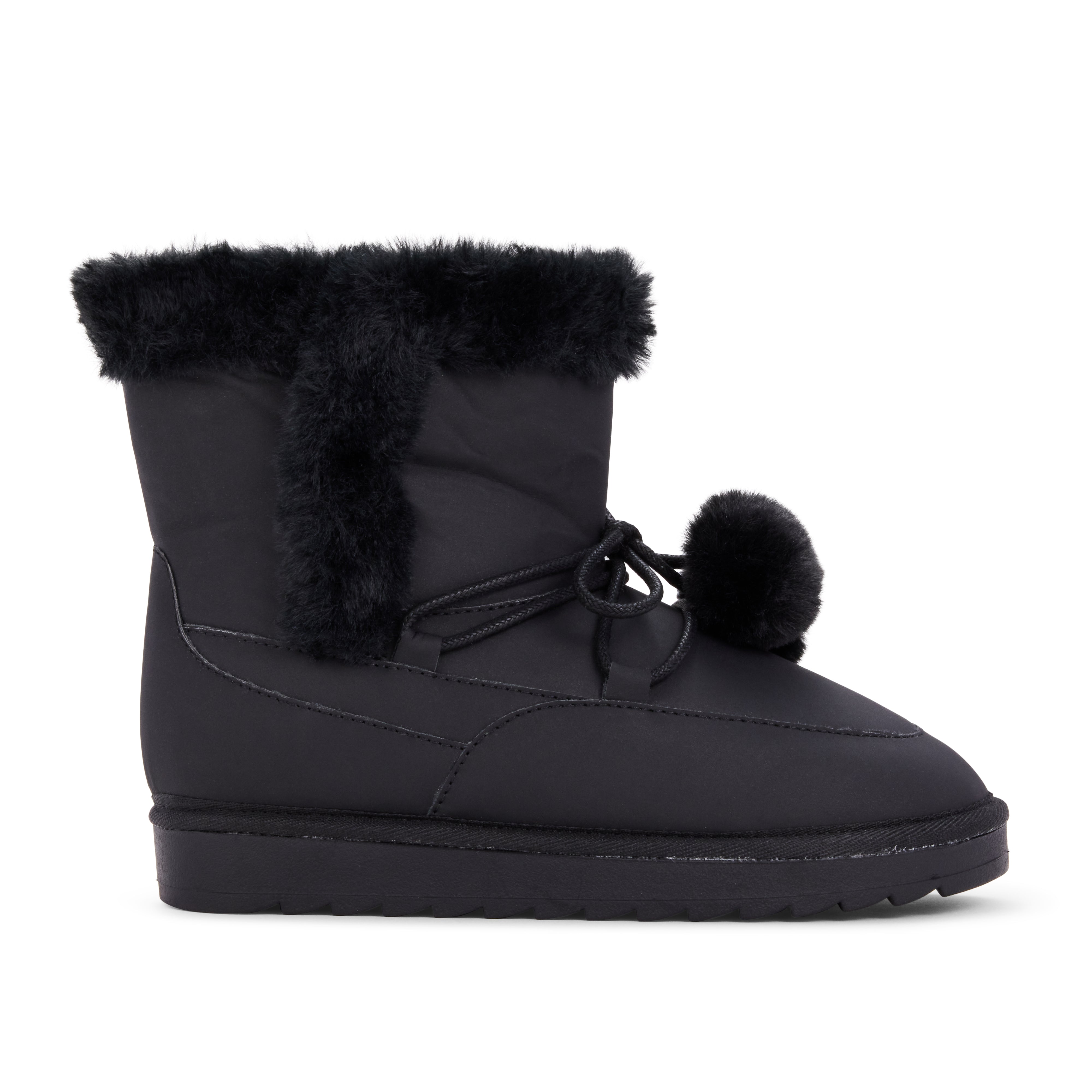 Miss Snow Fluff Boot in Black Faux Nubuck - Kids