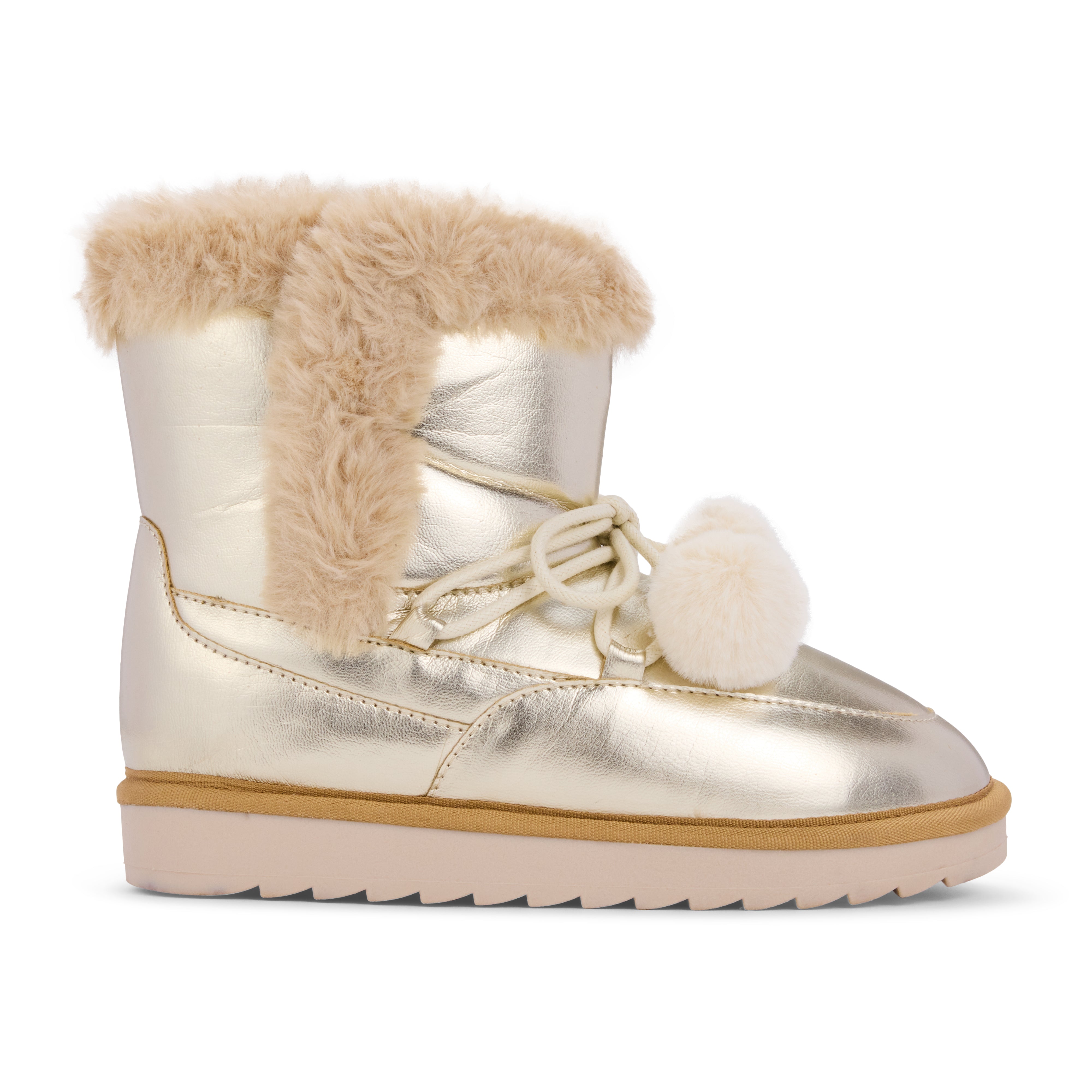 Miss Snow Fluff Boot in Gold Metallic - Kids