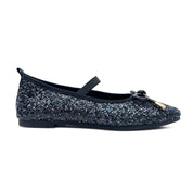 Miss Emma Flat in Black Glitter - Kids - Yosi Samra  - Kids' Flats