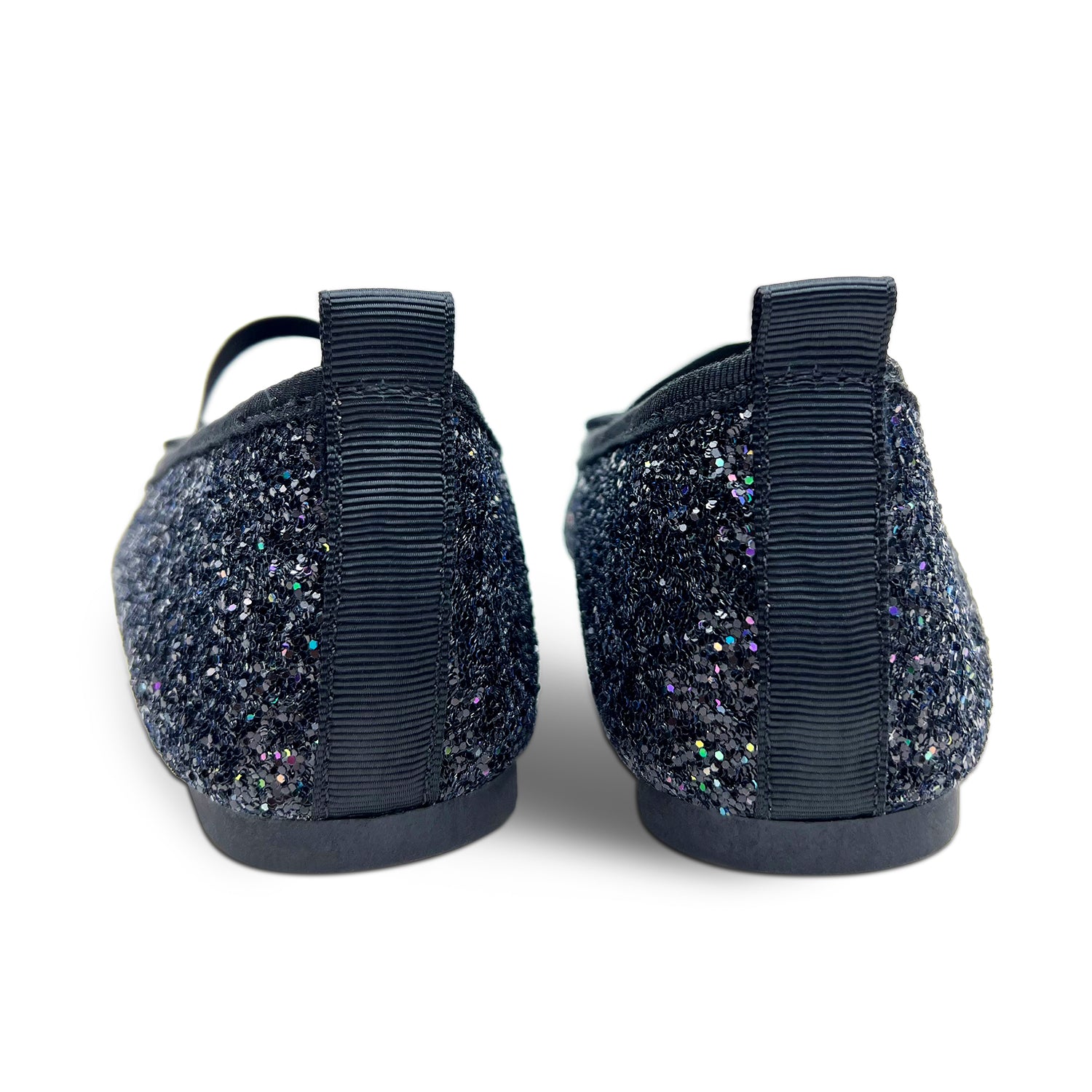 Miss Emma Flat in Black Glitter - Kids - Yosi Samra  - Kids' Flats