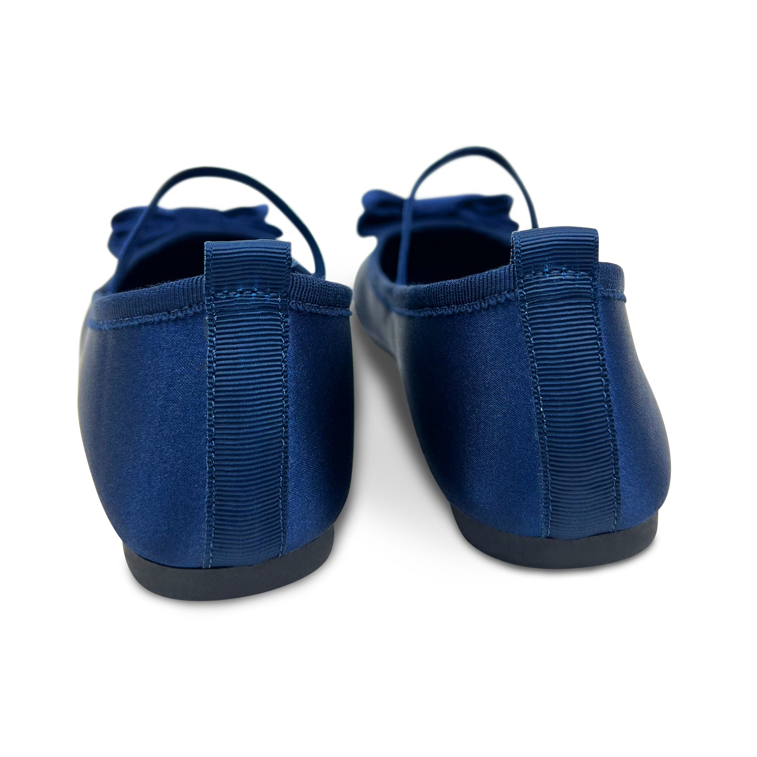 Miss Emory Flat in Navy Satin - Kids - Yosi Samra  - Kids' Flats