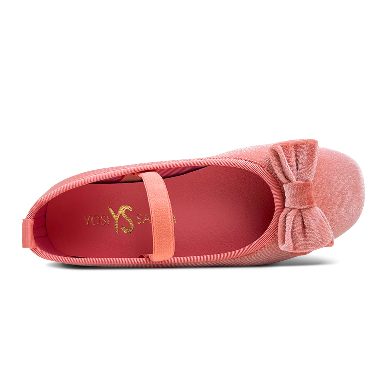 Miss Emory Flat in Pink Velvet - Kids - Yosi Samra  - Kids' Flats
