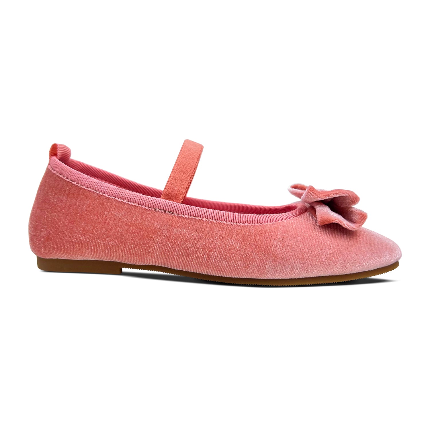 Miss Emory Flat in Pink Velvet - Kids - Yosi Samra  - Kids' Flats
