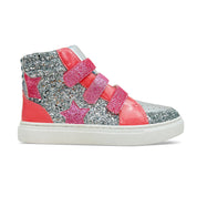 Miss Hannah Velcro Sneaker in Pink & Silver - Kids - Yosi Samra  - Kids' Sneakers