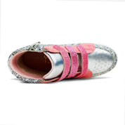Miss Hannah Velcro Sneaker in Pink & Silver - Kids - Yosi Samra  - Kids' Sneakers