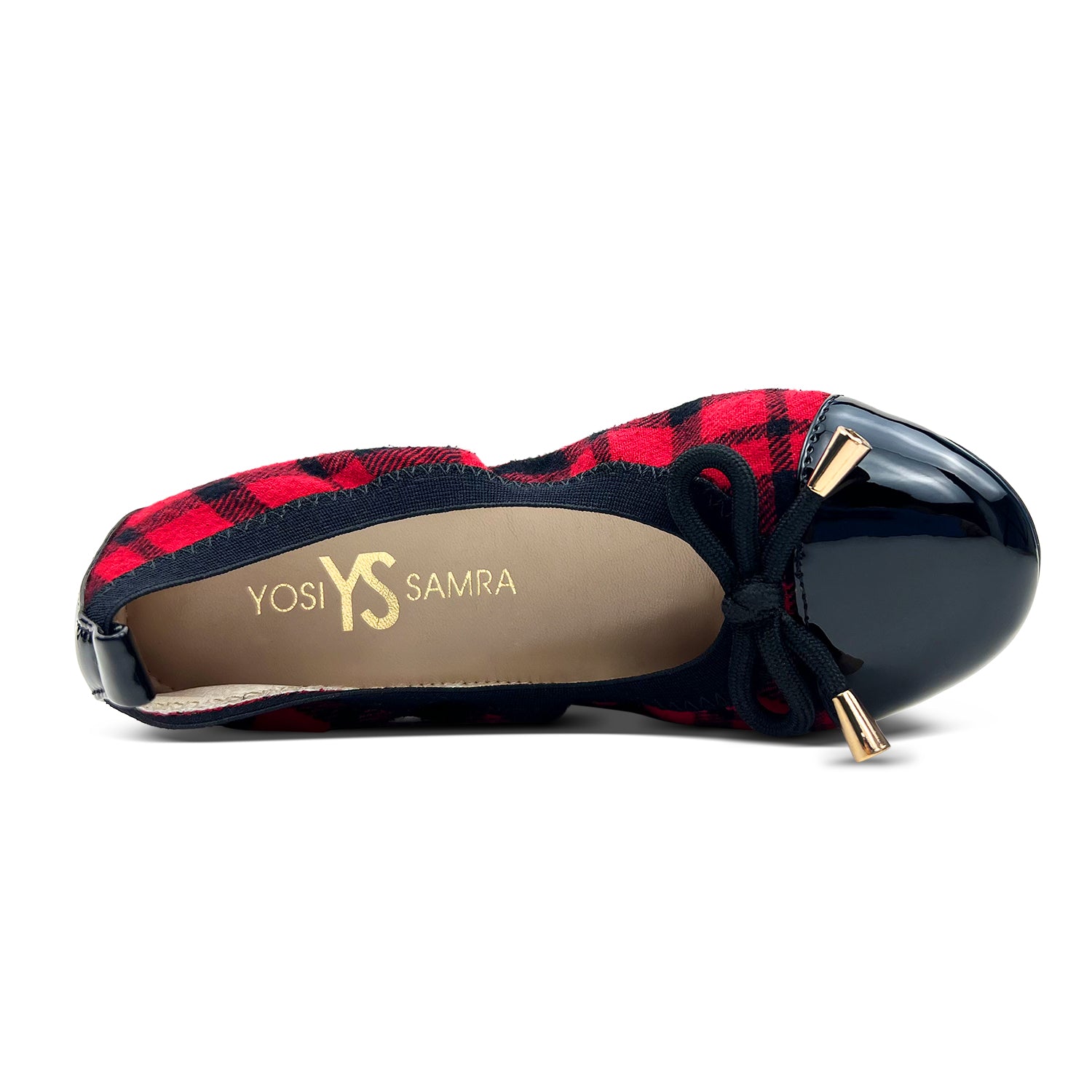 Miss Samantha Ballet Flat in Red Plaid - Kids