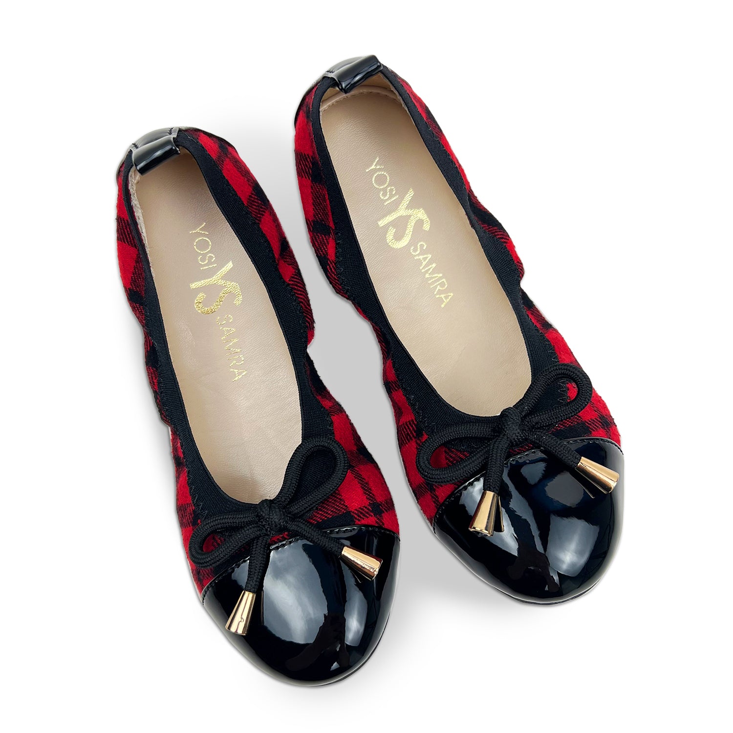 Miss Samantha Ballet Flat in Red Plaid - Kids - Yosi Samra  - Kids' Flats