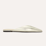 Nera Slide in Gold Metallic Leather