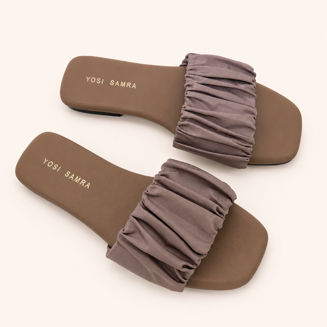 NAOMI SANDAL IN TAUPE NYLON