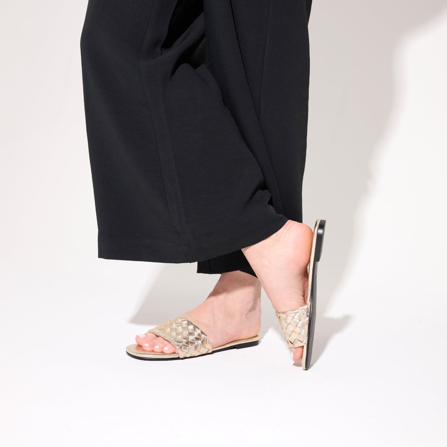 Nathalie Gold Metallic Sandal - Yosi Samra  - Women's Sandals