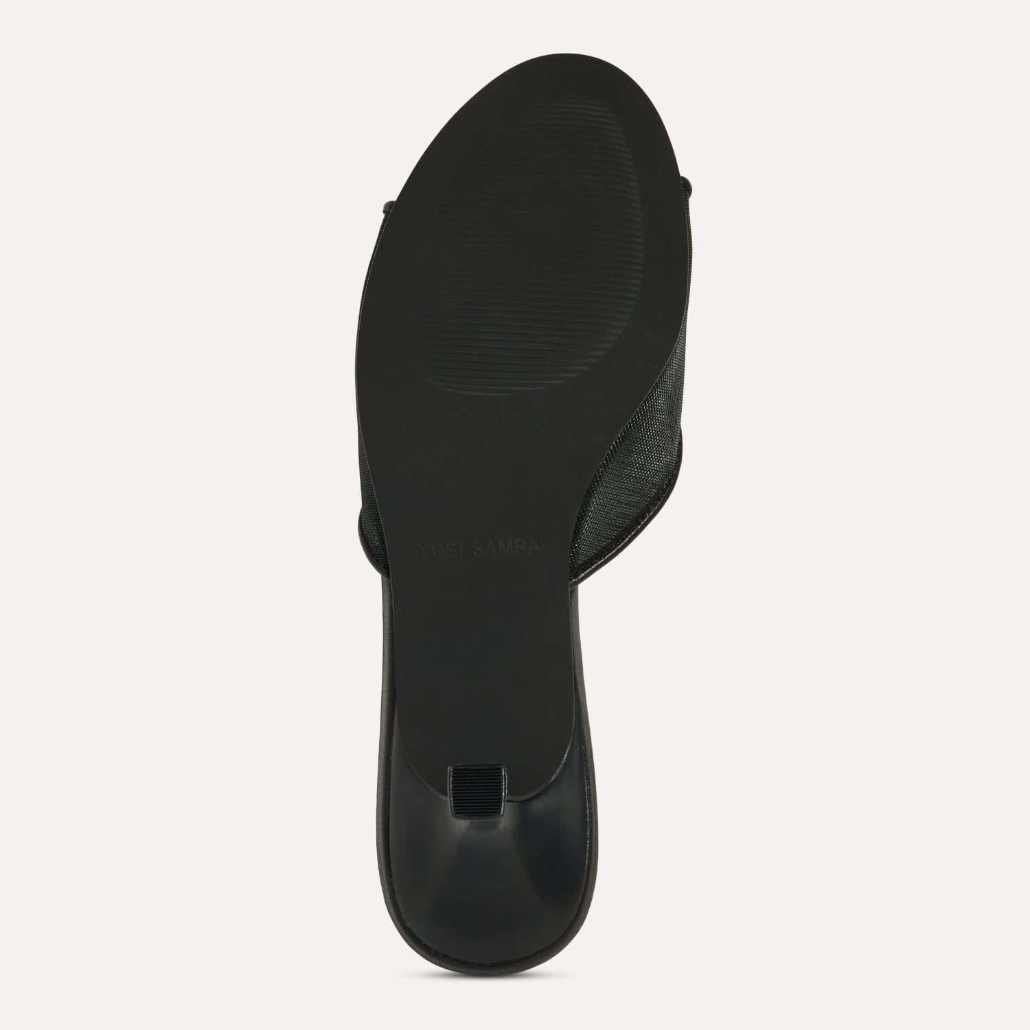 Opal Open-Toe Heel in Black Mesh - Yosi Samra  - Women's Heels