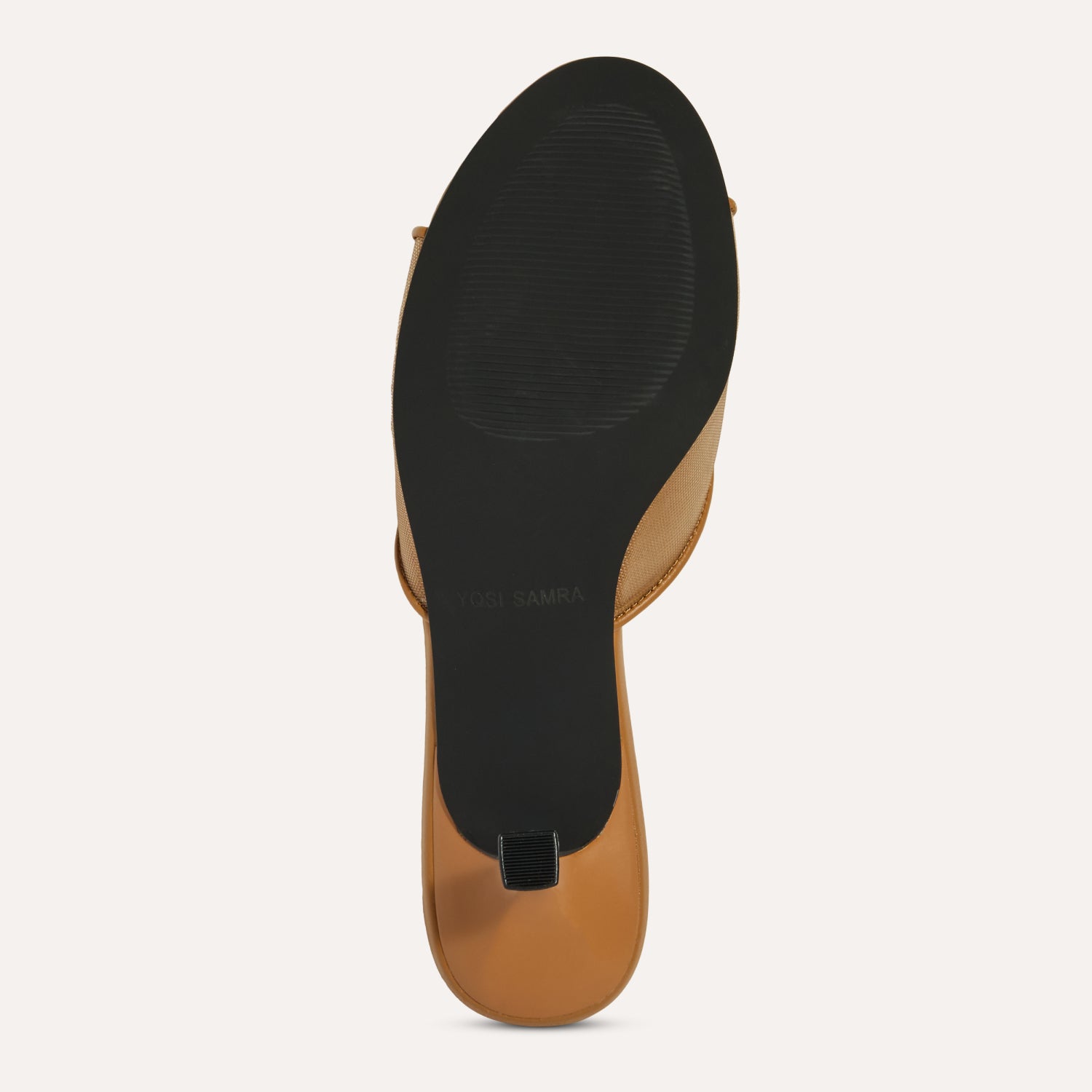 Opal Open-Toe Heel in Whiskey Mesh