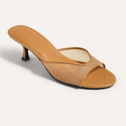 Opal Open-Toe Heel in Whiskey Mesh
