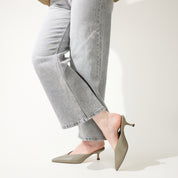 REMI IN TAUPE LEATHER CROC - Yosi Samra  - 