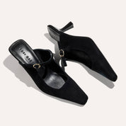 Ryder Heel in Black Suede
