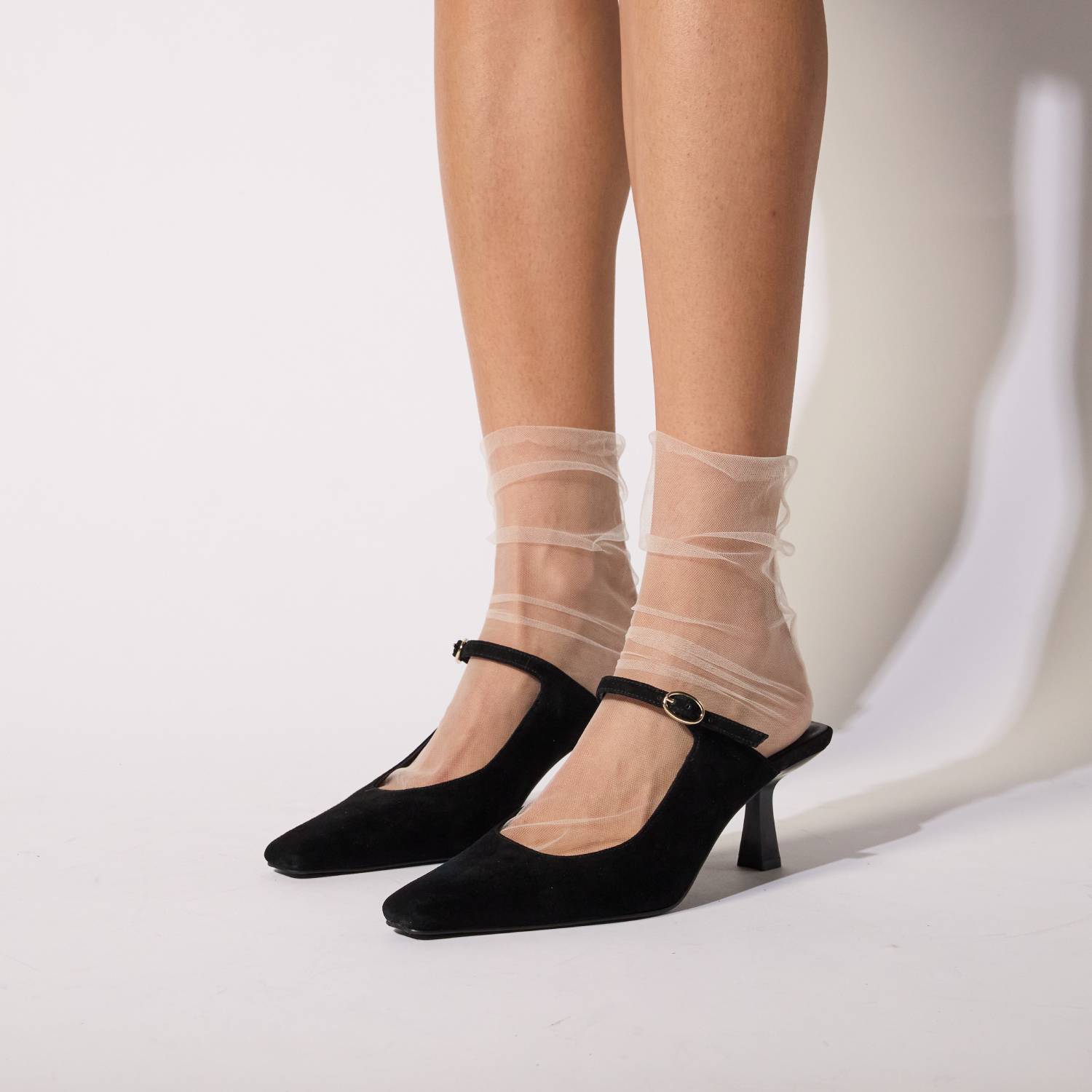 Ryder Heel in Black Suede