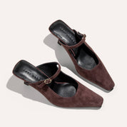 Ryder Heel in Chocolate Suede