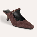Ryder Heel in Chocolate Suede