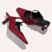 Ryder Heel in Burgundy Suede