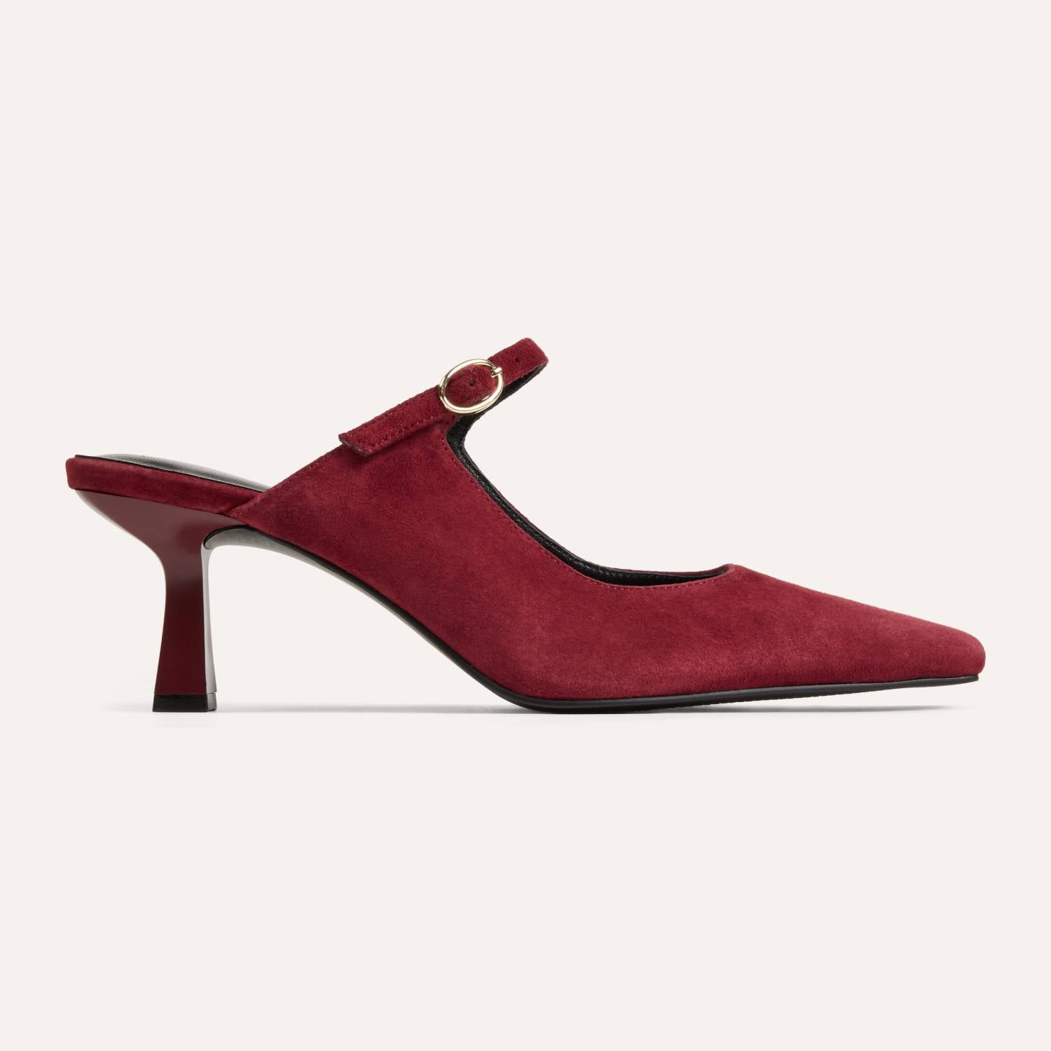 Ryder Heel in Burgundy Suede
