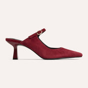 Ryder Heel in Burgundy Suede