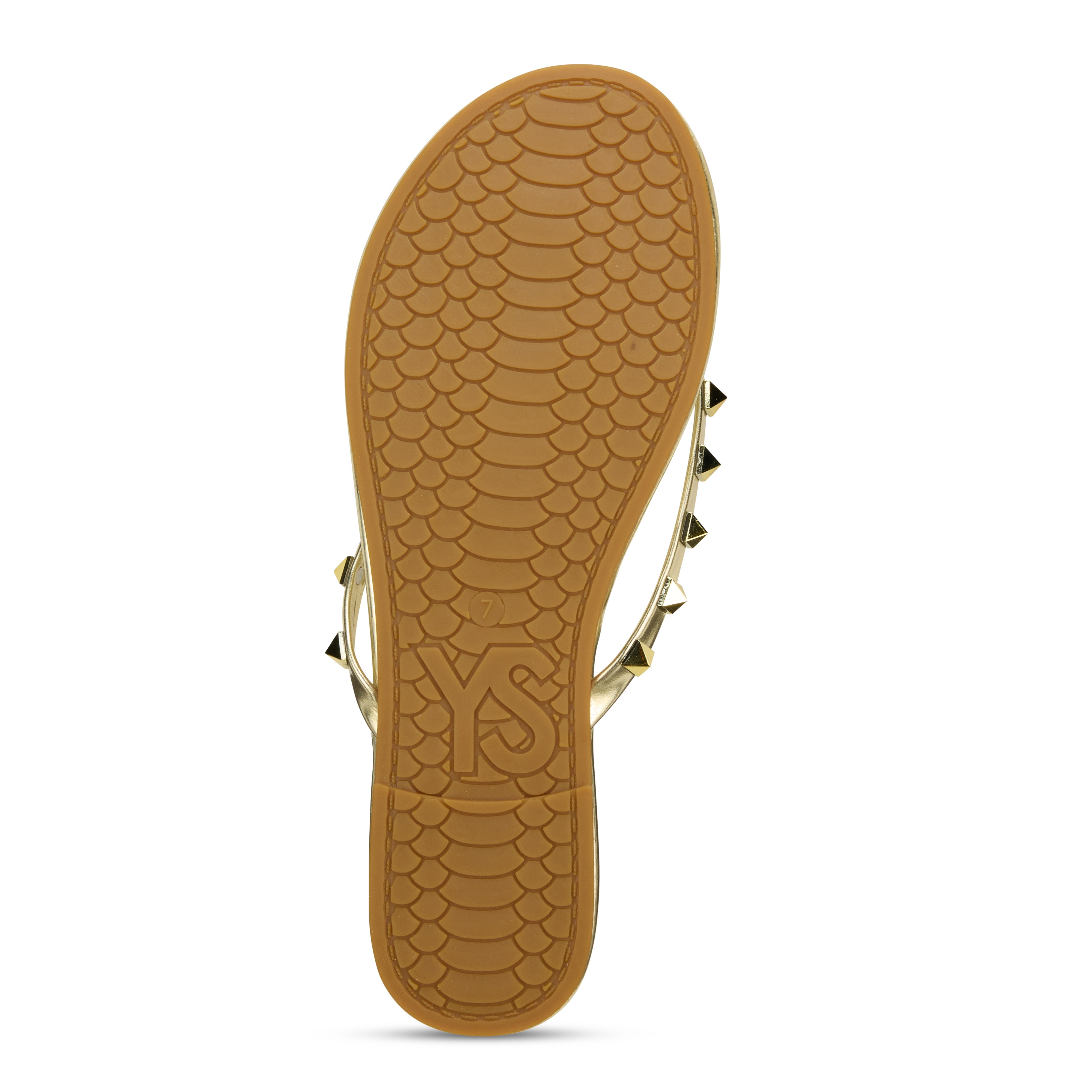 Rivington Stud Flip Flop in Gold - Yosi Samra  - Women's Sandals