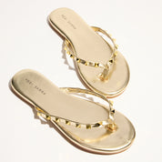 Rivington Stud Flip Flop in Gold - Yosi Samra  - Women's Sandals