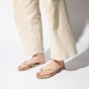 Rivington Stud Flip Flop in Snake Print - Yosi Samra  - Women's Sandals