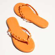 Rivington Stud Flip Flop in Tangerine - Yosi Samra  - Women's Sandals