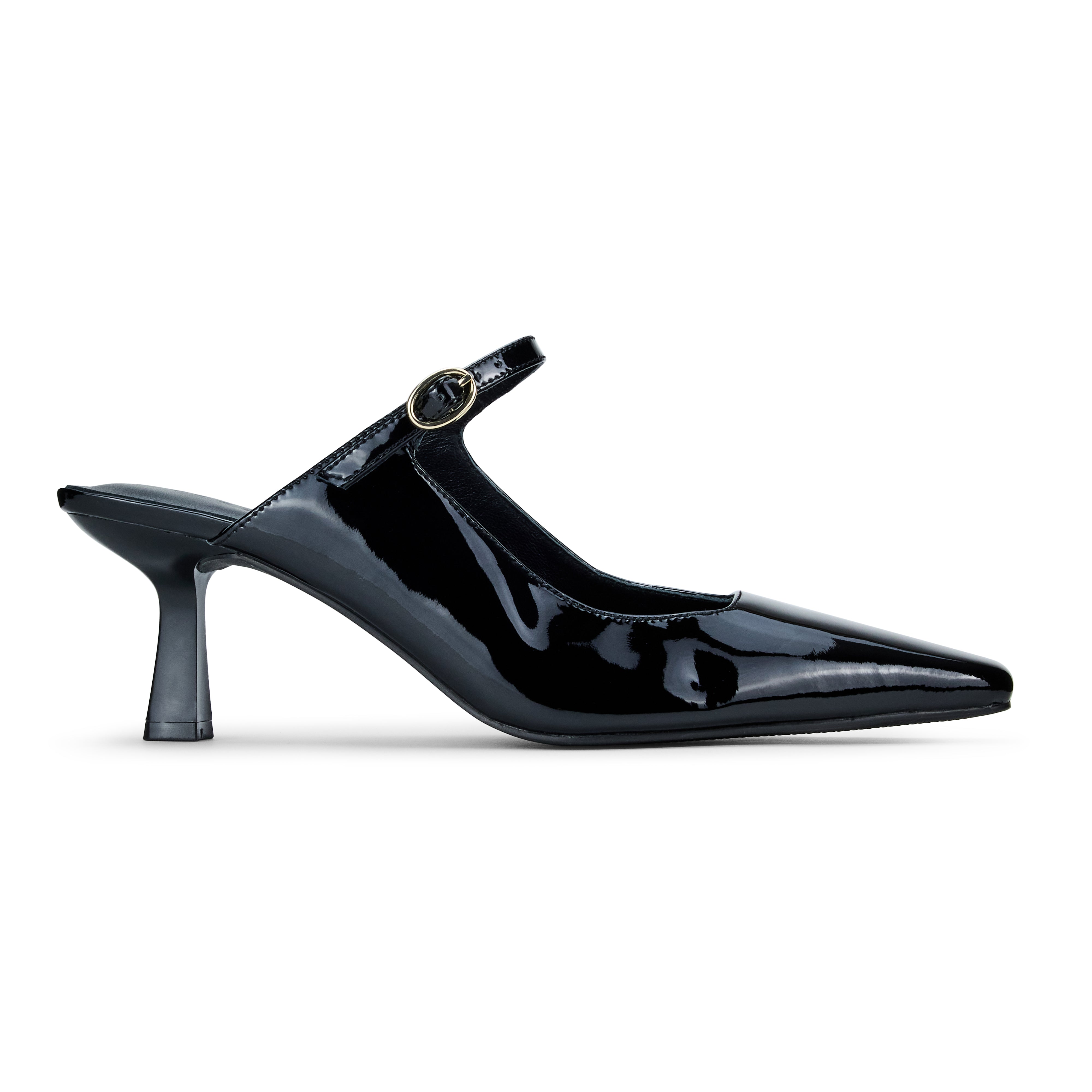 Ryder Heel in Black Patent Leather