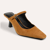 Ryder Heel in Camel Suede