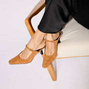 Ryder Heel in Camel Suede