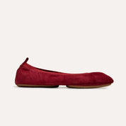 Samara Foldable Ballet Flat in Burgundy Suede