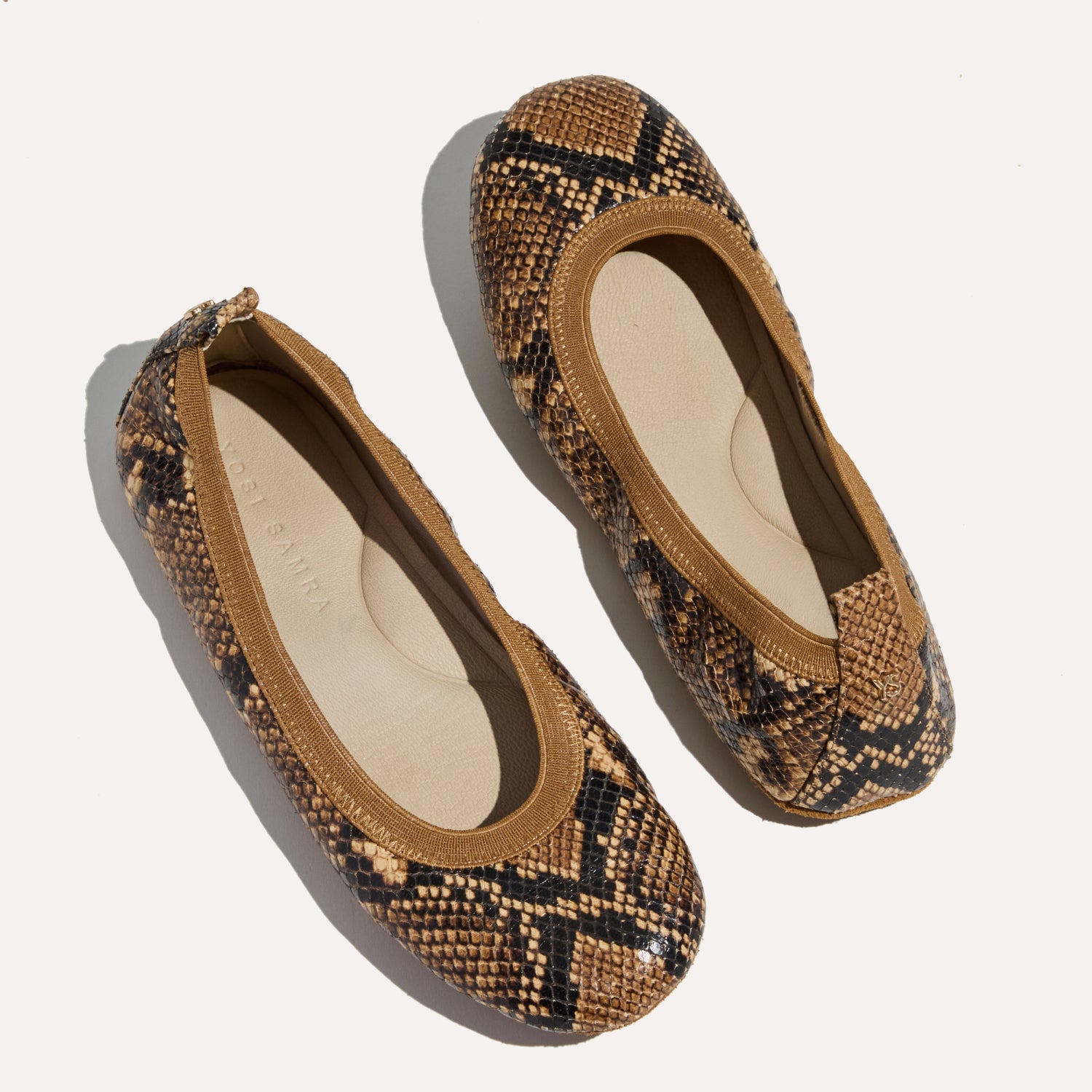 SAMARA FOLDABLE BALLET FLAT IN CHOCOLATE SNAKE