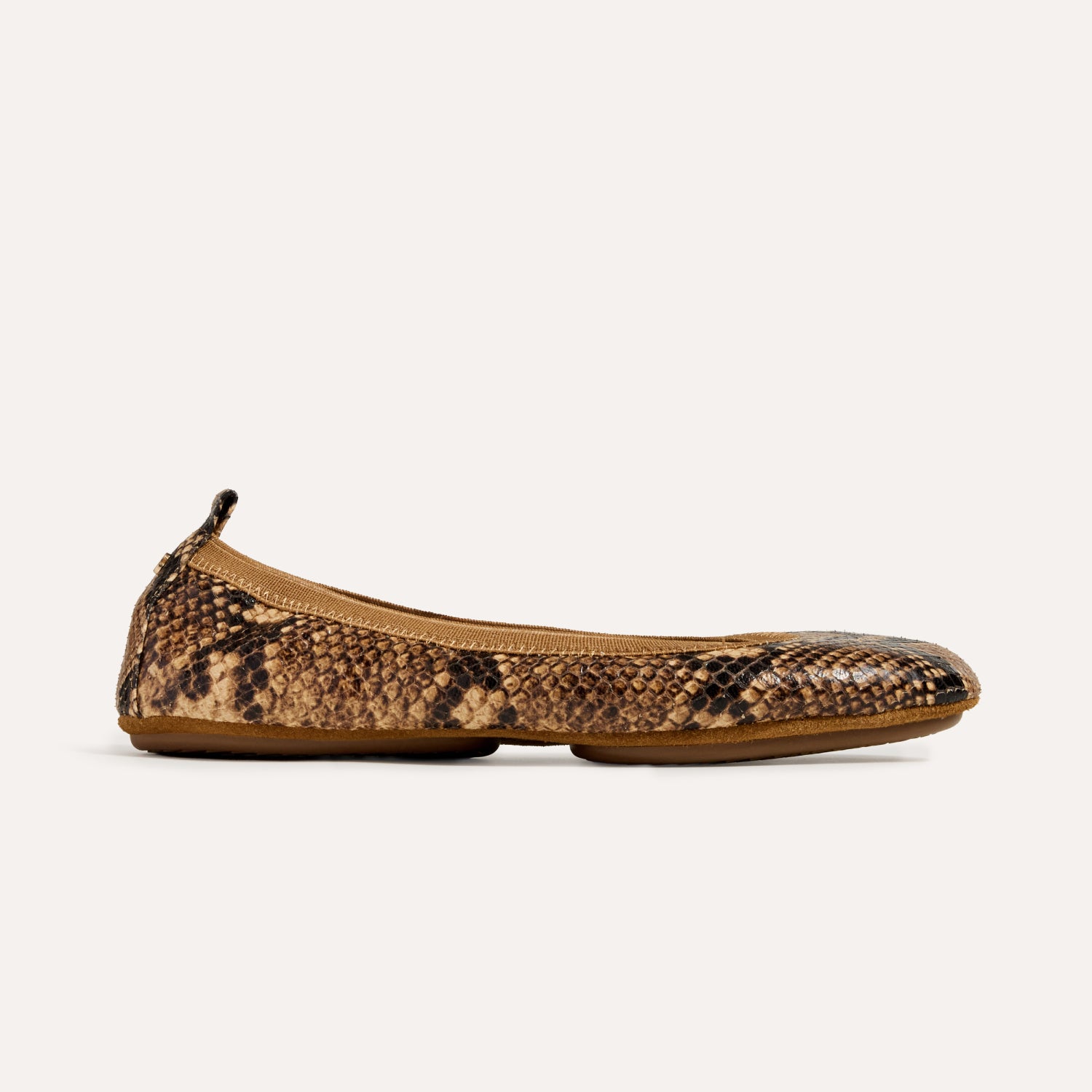 SAMARA FOLDABLE BALLET FLAT IN CHOCOLATE SNAKE