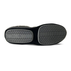 Samara Foldable Ballet Flat in Studded Black