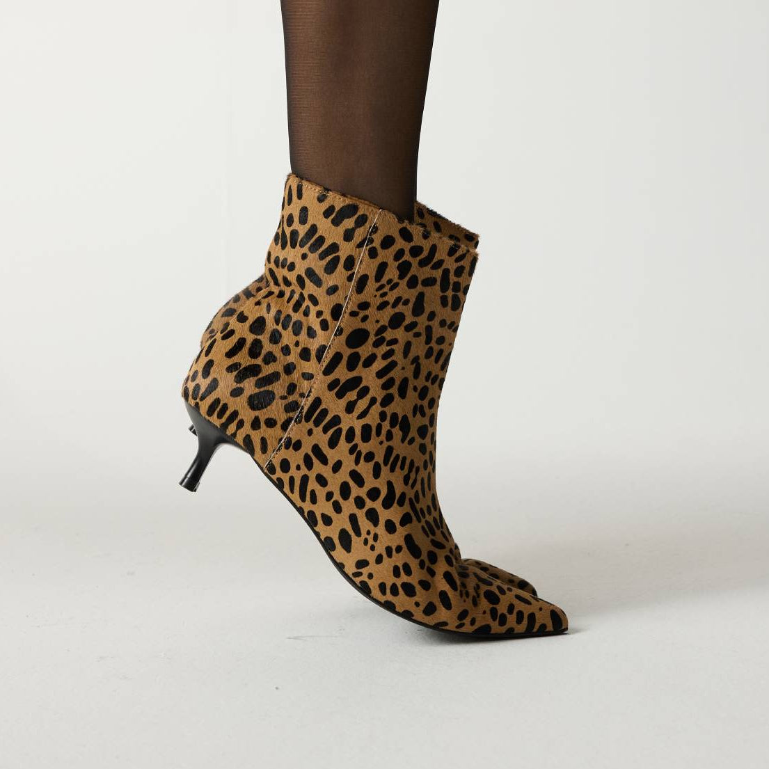 Leather Suede Calf Hair Boots