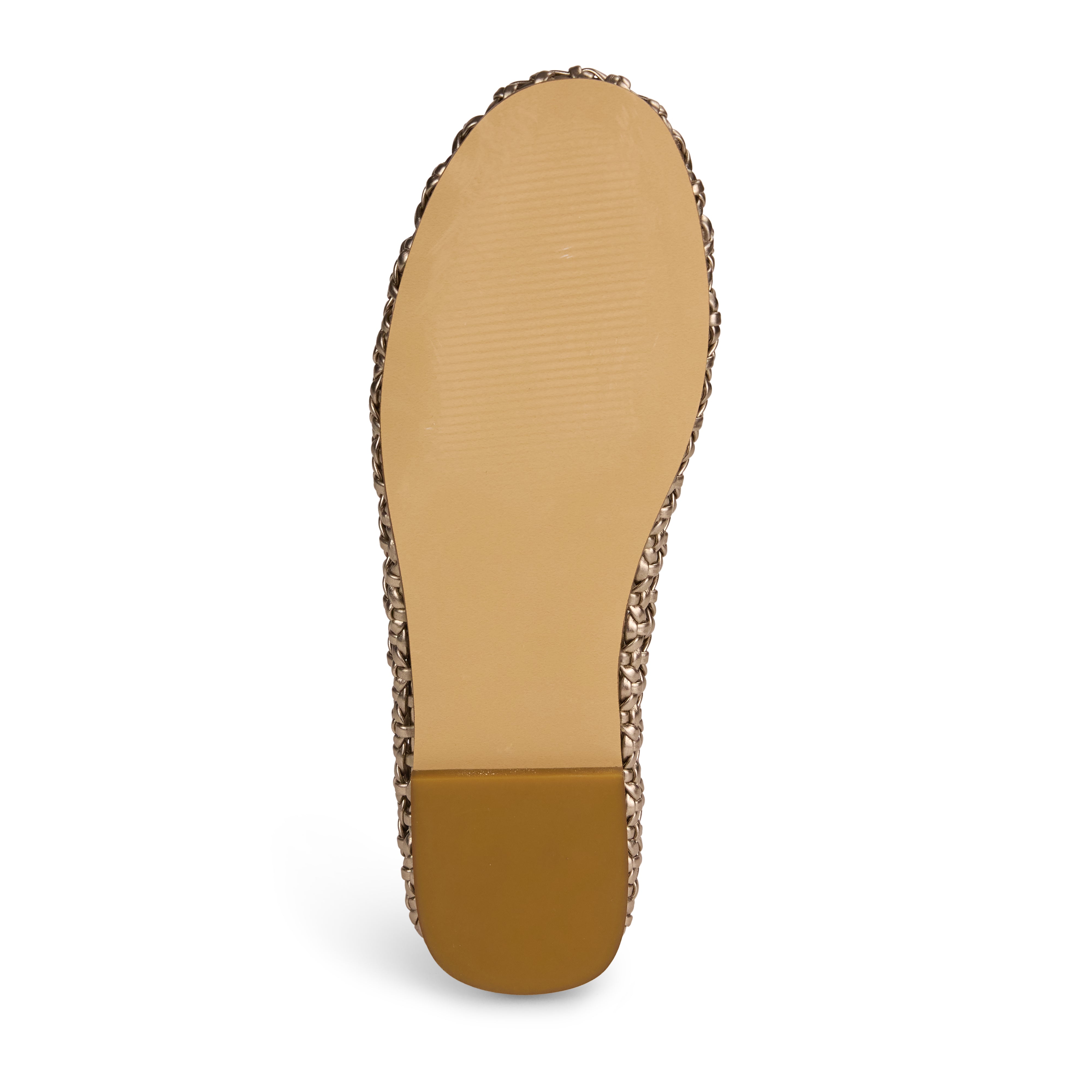 Yosi Samra Sadie Ballet Flat in Gold Hand Woven Women's Shoe Bottom
