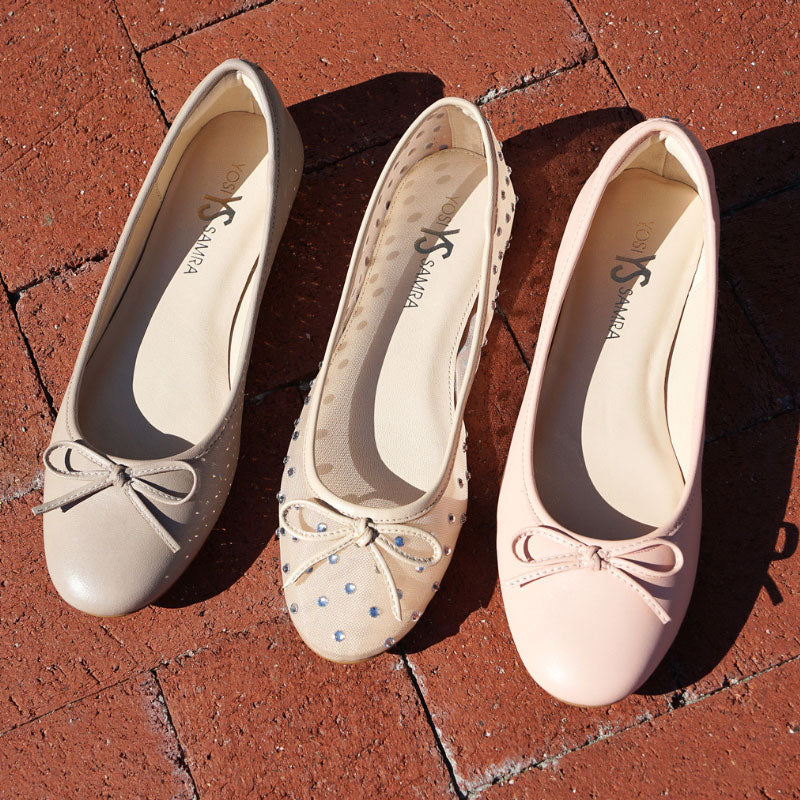 Sadie Ballet Flat in Taupe Nappa Leather