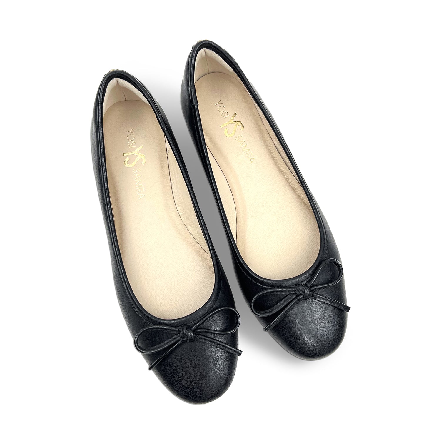 Sadie Ballet Flat in Black Nappa Leather