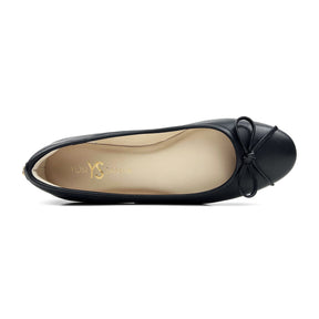 Sadie Ballet Flat in Black Nappa Leather