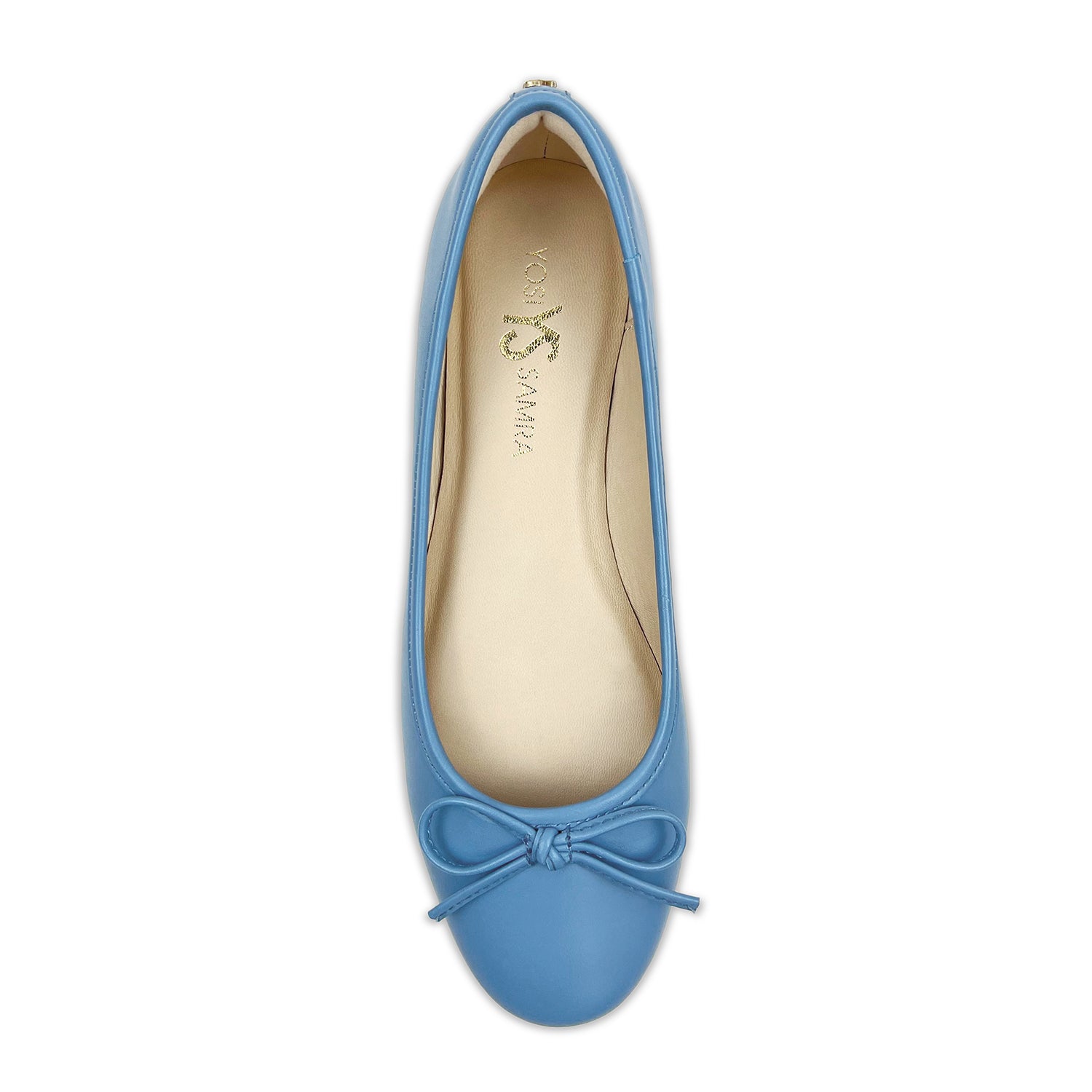 Sadie Ballet Flat in Aqua Nappa Leather