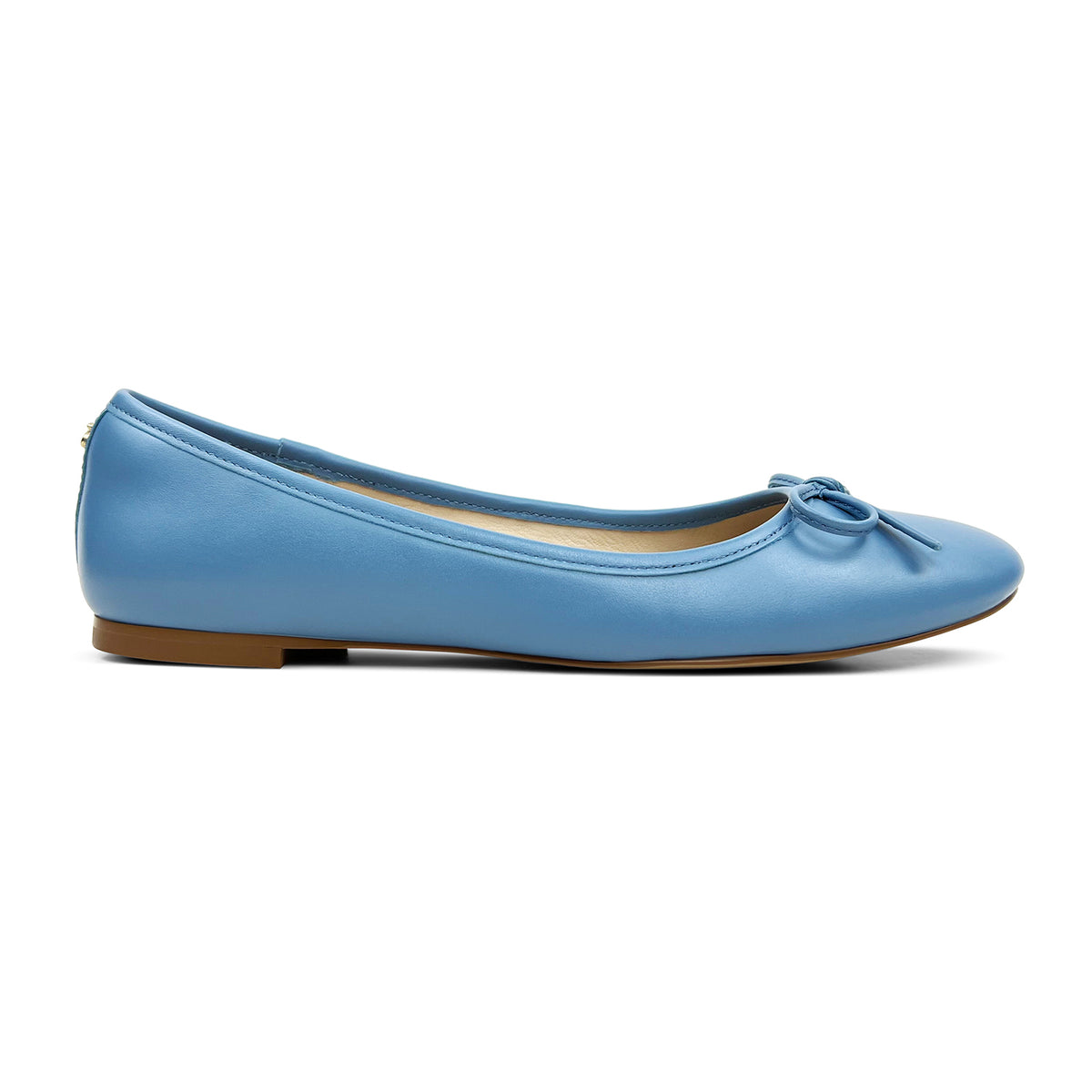 Sadie Ballet Flat in Aqua Nappa Leather